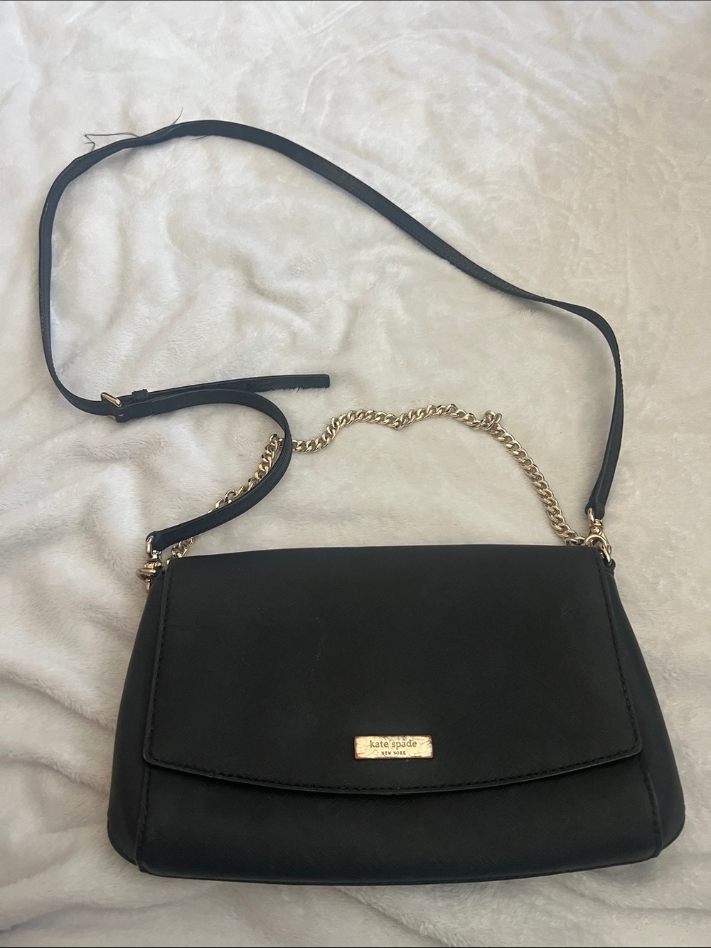 kate spade Black Crossbody with Gold Hardware